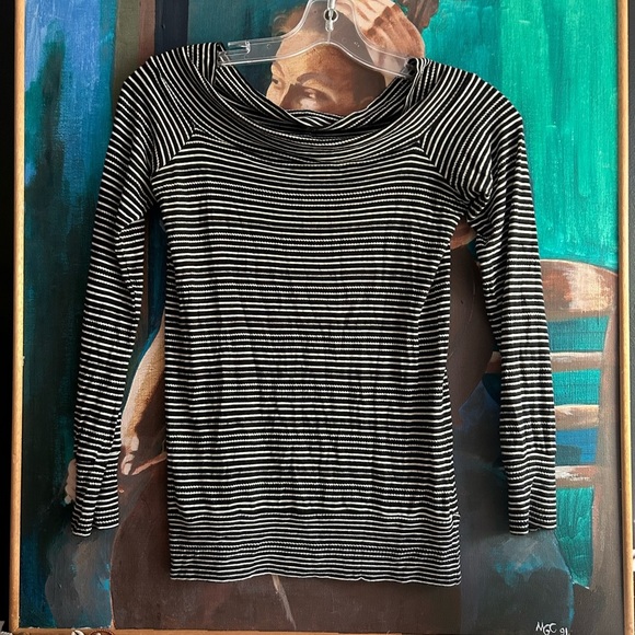 Lucky Brand Black and White Striped Top XS - Picture 12 of 14